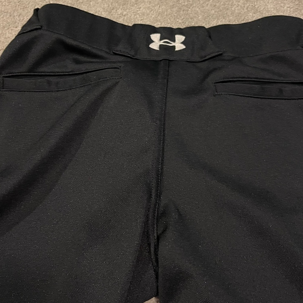 Under Armour youth black baseball pant with tapered leg - Picture 4 of 15